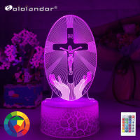 Crucifixion of Jesus Led Night Light for Church Decoration Lights Cool Gift for Christians Usb Battery Powered Room Table Lamp