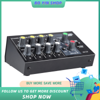 AM-228 Ultra-compact Low Noise 8 Channels Metal Mono Stereo Audio Sound Mixer with Power Adapter Cable