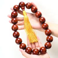 Zambian blood sandalwood hand-held rosary bracelet high oil density comparable to lobular red Buddha beads car hanging accessories