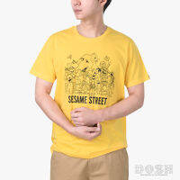 DOSH UNISEX T-SHIRTS SESAME STREETเสื้อยืดคอกลม แขนสั้น ผู้ชาย-ผู้หญิง FSEMT5013-YE 816