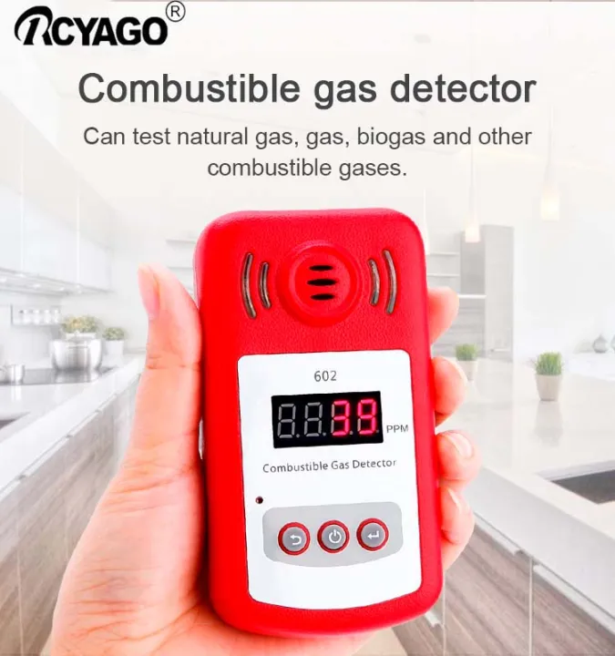 RCYAGO Portable Gas Leak Detector Alarm Combustible Gas Detector With ...