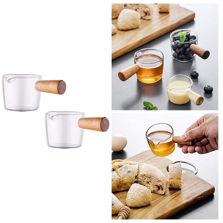 2pcs-transparent-glass-creamer-with-wooden-handle-mini-coffee-milk-creamer-pitcher