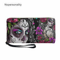 Large Capacity Casual Clutch Rose Skull Girls Zipper Clutch Bag with Interior Pocket and Strap Handbag Organizer Personalized