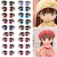 10Pairs Cartoon Eyes Stickers Anime Figurine Face Organ Paster Eyelashes Clay Decals Accessories