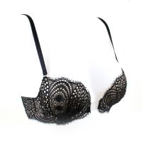 Annebra บราเสริมทรง ตะขอหลัง คอวี มีโครง เสริมฟองน้ำ Push Up Mold Bra Bloom Up รุ่น AB1-577 สีดำ