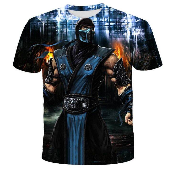 ฤดูร้อน-t-เสื้อ-3d-พิมพ์เกม-mortal-kombat-เด็ก-tshirt-แฟชั่นสบายๆการ์ตูนรอบคอเสื้อยืดเด็กสาวเสื้อผ้าเด็ก