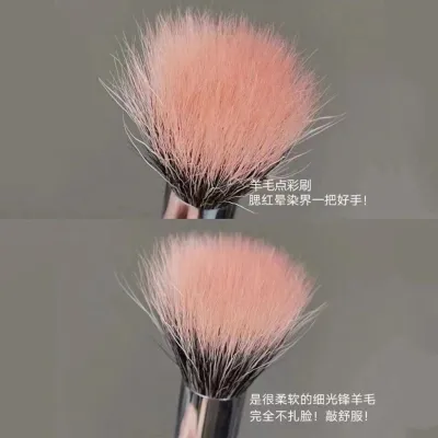 High-end Original Pure wool stippling brush blush brush concealer brush large Cangzhou animal hair soft bristle portable highlighter brush makeup brush