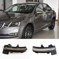 ไฟกระพริบรถยนต์2ชิ้นสำหรับ Skoda Octavia A7 Mk3 5E ไดนามิกสัญญาณเลี้ยว LED ไฟหน้ากระจก2013 2014 2015 2016 2017 2018 2019