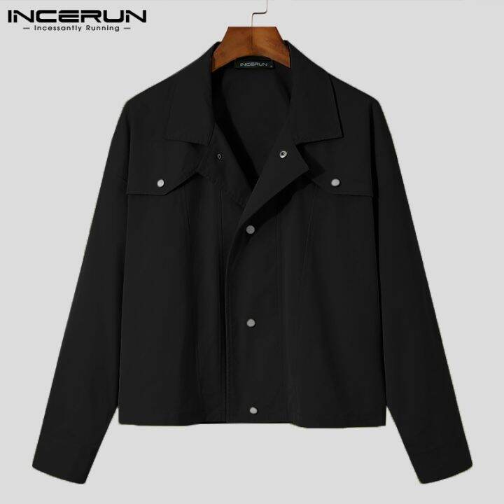 incerun-เสื้อแจ็กเก็ตแขนยาว-สีพื้น-สไตล์ตะวันตก-สําหรับผู้ชาย