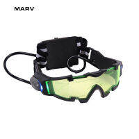 Marv Night Vision แว่นตาสีเขียวติดฟิล์มเลนส์ไฟ LED สำหรับกลางแจ้งเกม P Rop ของขวัญ