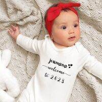 Welcome To 2023 Baby Newborn Custom Name Bodysuits Boys Girls Casual Home Infant Customized Clothing Toddler Infant Jumpsuit Hand Tool Parts Accessori