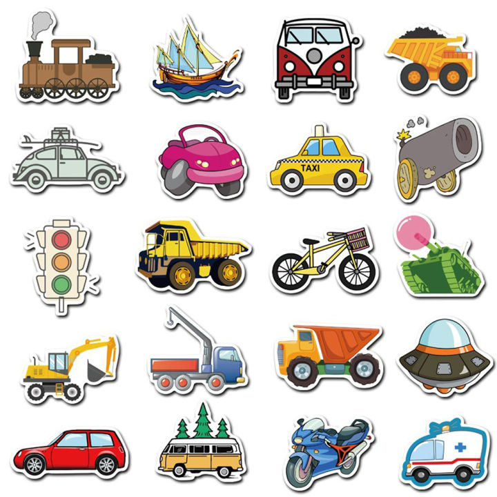 muya-90pcs-cartoon-vehicle-stickers-waterproof-car-toys-vinyl-stickers-for-laptop