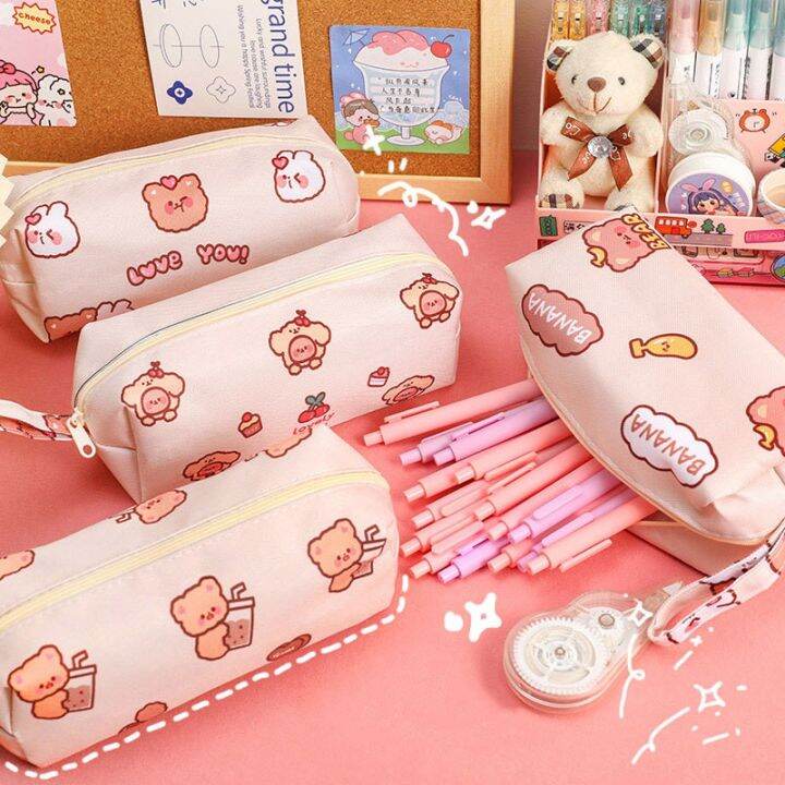 kawaii-bear-large-capacity-pencil-case-desktop-stationery-organizer-storage-bag-canvas-material-pencil-bag-school-supplies