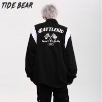 TIDE BEAR เสื้อยืดโปโล ผู้ชายเสื้อยืดแขนยาวผู้ชายเสื้อสเวตเตอร์เสื้อโปโล Pakaian Balap,เสื้อเชิ้ตมีปกคู่แขนยาวฮิปฮอปสีปิดทับ