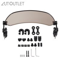 AUTOUTLET Motorcycle Adjustable Clip Windshield Extension Spoiler Wind Deflector Smoke Motorbike Windshield for Yamaha Suzuki