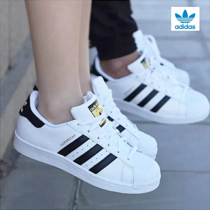 Solenoide Reproducir Disminución ▩┅♤ Adidas Classic superstar Rubber shoes for women and men Low cut white  shoes sale Cod | Lazada PH