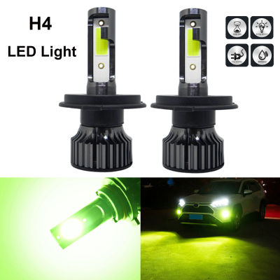 2ชิ้น12โวลต์/24โวลต์100วัตต์2000LM H4สีเขียวมะนาวปลั๊กแอนด์เพลย์หลอดไฟไฟ LED รถตัดหมอกหลอดไฟ LED Repcement