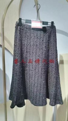 Weiwen Velwin เสื้อผ้าสตรีกระโปรงสีดำใหม่2023ฤดูใบไม้ผลิ MEBB33ZA25-559