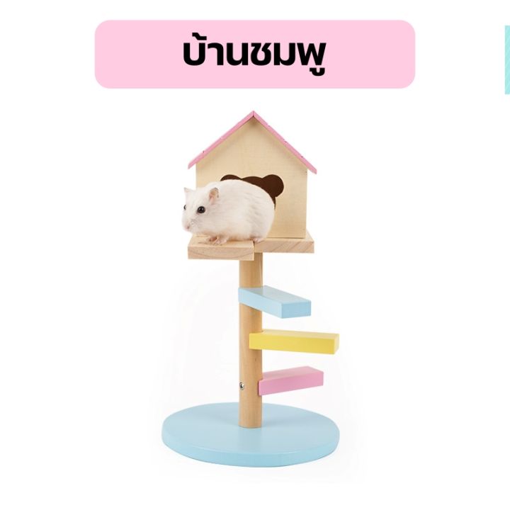 carno-บ้านต้นไม้แบบสูง-rj521-บ้านแฮมเตอร์-ตกแต่งกรง-เหมาะสำหรับหนูทุกสายพันธ์-carno-hamster-sky-attic