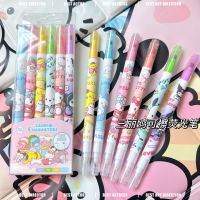 ปากกาพู่กันวาดกราฟฟิตี6สีปากกามาร์กเกอร์การ์ตูน Sanrio ปากกาไฮไลท์ลบได้ H Ount วิจิตรศิลป์นักเรียน