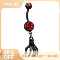 【XTWLKJ】 ห่วงกระดุมสีดำขนาด1 4ชิ้นเครื่องประดับสเตนเลสเจาะสะดือ barbell Moon zircon เจาะร่างกายเครื่องประดับเจาะร่างกาย