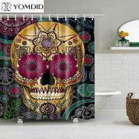 Cartoon Shower Curtains Skull Design Custom Bathroom Curtain Waterproof Ecofriendly Polyester Fabric Multi-Size Shower Curtains