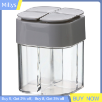 Millys เครื่องปั่นเกลือและพริกไทย4 In 1ใสอุปกรณ์บดเครื่องเทศโถใส่เครื่องปรุงตั้งแคมป์