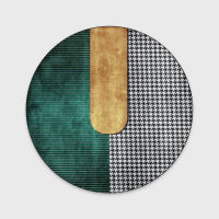 Luxury Geometric Green Gold 3d Round Carpets For Living Room Bedroom Grid Area Rug Black Floor Mat Nordic Modern Home Decoration