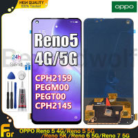 Beyondwolf อะไหล่จอแสดงผล OLED สำหรับ OPPO Reno 5 4G/Reno 5G/Reno 5G/Reno 5K/Reno 6 5G/Reno 7 5G หน้าจอสัมผัส LCD ชุดประกอบดิจิไทเซอร์สำหรับ OPPO Reno 5 4G Reno 5 5 5 5G Reno 5K Reno 6 5G Reno 7 5G Lcd