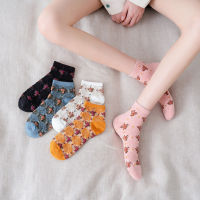 CHENEA ถุงเท้าล่องหนปากตื้นระบายอากาศได้ดีสำหรับผู้หญิง,ถุงเท้าผ้าฝ้ายถุงเท้าผู้ชายลายดอกไม้ถุงเท้าข้อต่ำฤดูร้อน