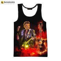 hot【DT】 2023 Johnny Hallyday Men Fashion Undershirt Hip Hop Streetwear Oversized Sleeveless