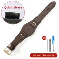 Genuine Leather Litchi Pattern Anti-Allergy Black Brown 22Mm Watch Strap For Fossil Ch2564 Ch2565 Ch2891ch3051 Men Watchband