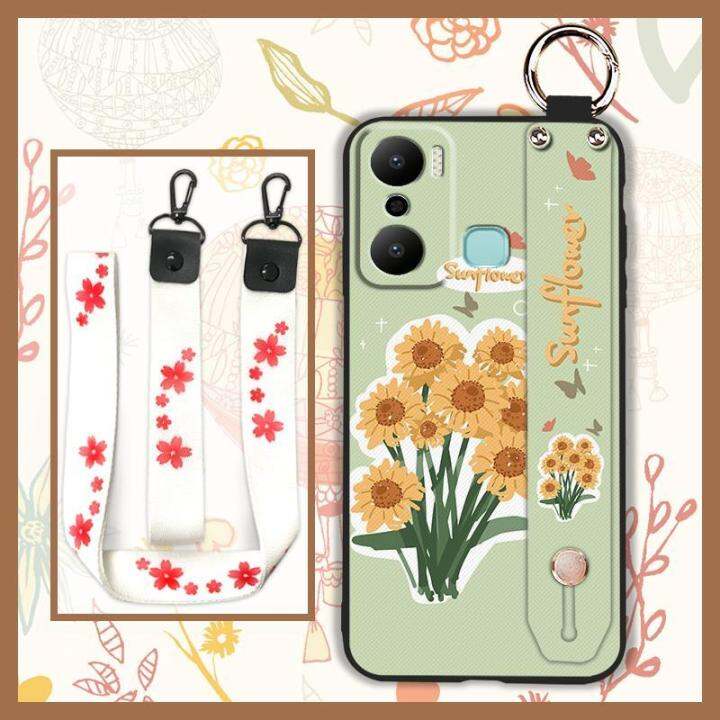 soft-case-dirt-resistant-phone-case-for-infinix-x6825-hot20-play-painting-flowers-anti-knock-original-sunflower-cartoon