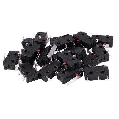 20Pcs AC 125V 250V 5A SPDT 3-Pin Momentary Plastic Limit Switch Black+Silver