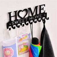 Sweet Home โลหะสีดำระเบียงติดผนังราวแขวนเสื้อผ้าที่ใส่กุญแจห้องครัวออแกไนเซอร์ห้องอาบน้ำตะขอตกแต่งไม้แขวนเสื้อ Storage