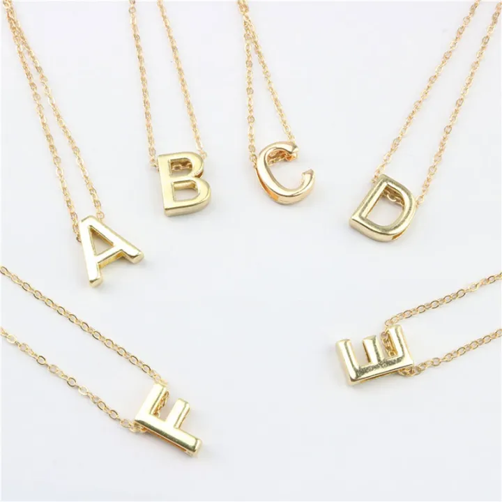 Simple and versatile English alphabet collarbone chain necklace ...