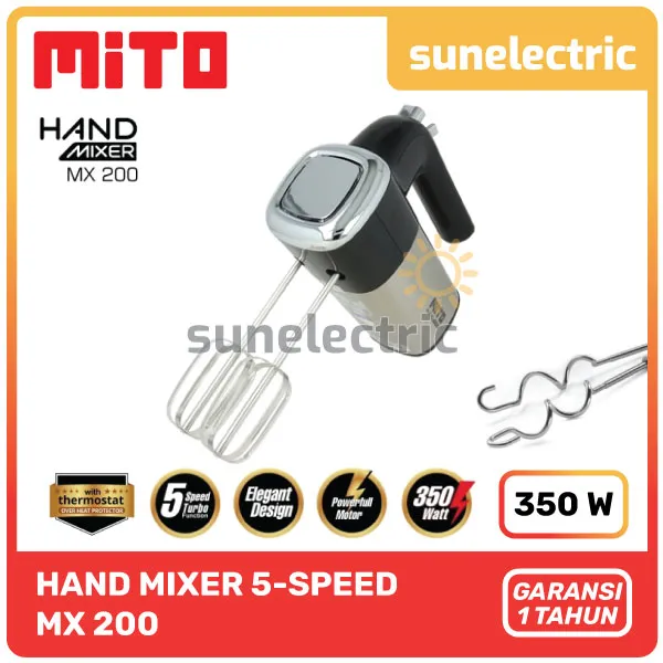 MITO MX200 Hand Mixer / Mixer Tangan 5Speed Control MX200 / MX 200