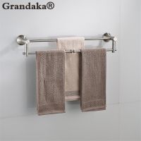 Modern SUS 304 Stainless Steel Bathroom Towel Shelf Nickel Finish Towel Holder Bathroom Double Towel Racks Bathroom Accessory