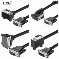 Computer Monitor VGA 1080p Cable Standard 15 Pin Connector 90 Degree Right Left Up Down Angle Male SVGA Cord Wire For Desktop