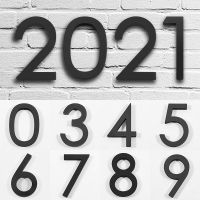 【LZ】✤❁✥  1pcs Metallic Plaque Number Acrylic Doorplate House Number Home Address Mailbox Sign Black Floating Sign Plate 0-9