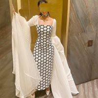 【HOT】◄✁❦ Prom Fashion Collar Sheath Ankle Length Sleeve Organza Formal Evening Gowns вечернее платье женское