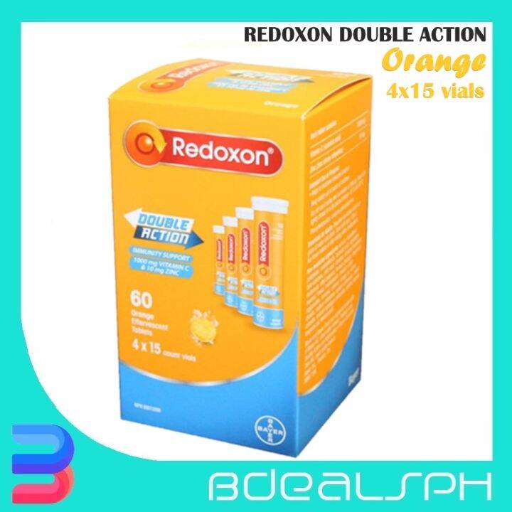 Redoxon Double Action Orange Effervescent Tablets, 1000mg Vitamin C ...