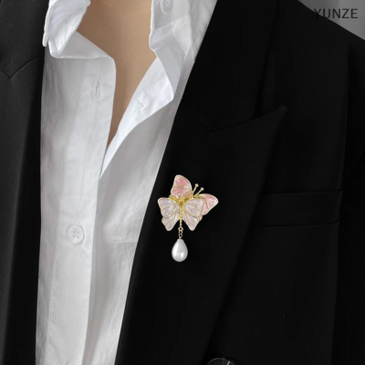 เข็มกลัดผีเสื้อไข่มุกย้อนยุคแนวแฟชั่นของ YUNZE เครื่องประดับเสื้อผ้าผู้หญิงเครื่องประดับสำหรับงานเลี้ยงงานแต่งงาน