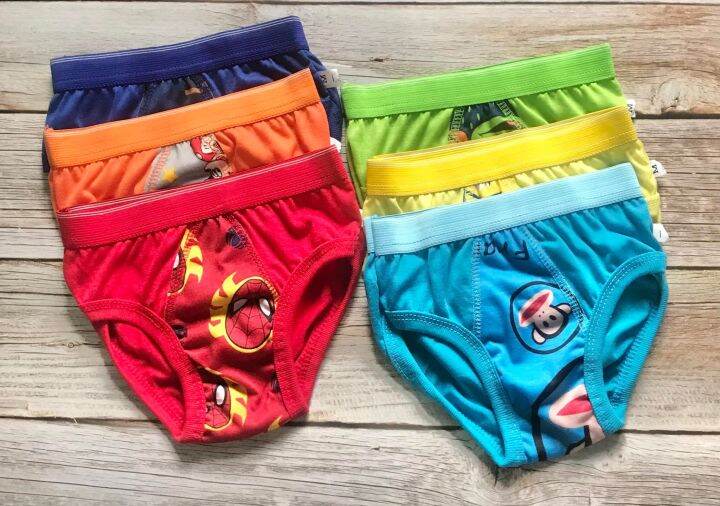 Kids Brief Colored with Cartoon Character Designs Size ranges from 1 yr old to 6 yrs old Baby