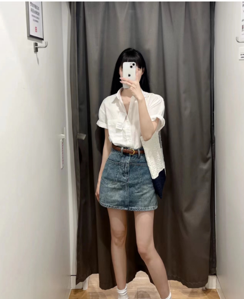 Two piece denim 2024 skirt and jacket