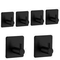 【YF】 Stainless Steel Black Robe Hook Wall Towel For Bathroom Coat Self Adhesive Rustproof Hanger Kitchen Hardware