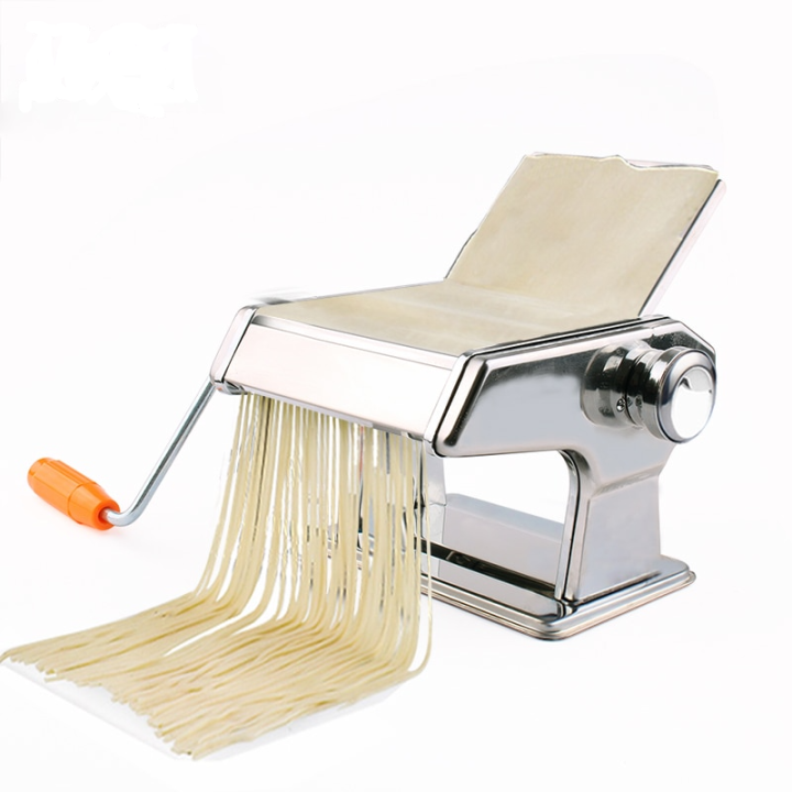 JIQI Stainless Steel Manual Pasta Maker Handmade Spaghetti Press Machine  Roller Noodles Hanger Hand Operated Crank Dough Cutter 
