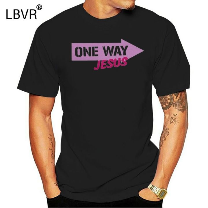 one-way-jesus-t-shirts-mens-100-cotton-crewneck-short-sleeves-t-shirts-seamless-tees-simple-style-fun