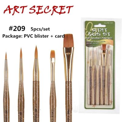 ▣☜ Artsecret 5 PC/Set Kuas Gambar Siswa Pegangan Akrilik S-03 Kualitas Tinggi untuk Perlengkapan Seni Alat Tulis Lukisan Cat Air