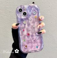 Mrhaha เคสครีมสำหรับ Vivo Y36 Y02 Y20 Y15A Y21 Y12 Y02s Y35 Y22 Y16 V25 Y30 Y50 Y91 Y20s Y17 Y15 Y21s Y33s Y15s Y95 Y93สีม่วงเคสน้ำกระเพื่อมและสติกเกอร์สีอุปกรณ์เสริมที่สวยงามซิลิโคนใสป้องกันสต็อกพร้อม